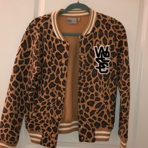 Leopard varsity jacket